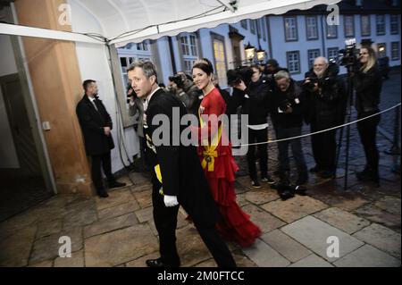 Staatliches Bankett im Fredensborg-Palast, begleitet von Kronprinz Frederik und Kronprinzessin Mary Stockfoto