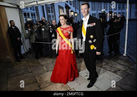 Staatliches Bankett im Fredensborg-Palast, begleitet von Kronprinz Frederik und Kronprinzessin Mary Stockfoto