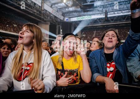 Die Rolling Stones treten am 3. Oktober im Telia Parken in Kopenhagen auf Stockfoto