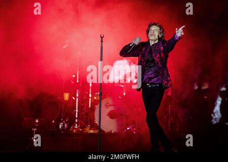 Die Rolling Stones treten am 3. Oktober im Telia Parken in Kopenhagen auf Stockfoto