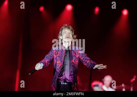 Die Rolling Stones treten am 3. Oktober im Telia Parken in Kopenhagen auf Stockfoto