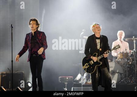 Die Rolling Stones treten am 3. Oktober im Telia Parken in Kopenhagen auf Stockfoto