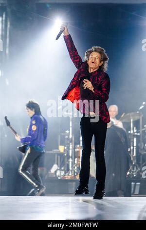 Die Rolling Stones treten am 3. Oktober im Telia Parken in Kopenhagen auf Stockfoto