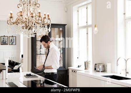 Jesper Buch, Gründer von Just-Eat, fotografiert in seinem Haus in Frederiksberg, Dänemark Stockfoto