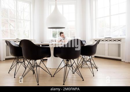 Jesper Buch, Gründer von Just-Eat, fotografiert in seinem Haus in Frederiksberg, Dänemark Stockfoto