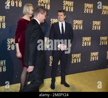 Am 5. 2019. Januar fand in BOXEN in Herning die Zeremonie des Danish Sports Award 2018 statt. Zu den Preisen gehörte die Person des Jahres des Sports, die von HRH Kronprinz Frederik verliehen wurde. Die Auszeichnung ging an die Tennisstar Caroline Wozniacki, die aufgrund der Vorbereitung auf ihre Titelverteidigung bei den Australian Open nicht teilnehmen konnte. Stockfoto