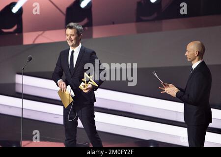 Am 5. 2019. Januar fand in BOXEN in Herning die Zeremonie des Danish Sports Award 2018 statt. Zu den Preisen gehörte die Person des Jahres des Sports, die von HRH Kronprinz Frederik verliehen wurde. Die Auszeichnung ging an die Tennisstar Caroline Wozniacki, die aufgrund der Vorbereitung auf ihre Titelverteidigung bei den Australian Open nicht teilnehmen konnte. Stockfoto