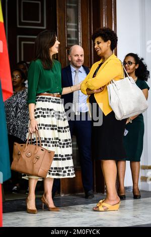 Am 26. 2019. März reiste die Kronprinzessin Mary und Entwicklungsministerin Ulla Tørnes zu einem zweitägigen Besuch nach Äthiopien, um die Gleichstellung und die Gleichstellung der Geschlechter im Land zu fördern. Den ersten Tag, den sie in der Hauptstadt Addis Abeba verbrachten, wo sie das Dr. Senait Fisseha Center for Fertility and Reproductive Medicine mit dem äthiopischen Präsidenten Sahle-Work Zewde besuchten und an einer Veranstaltung zur Frauenausstellung für Unternehmerinnen teilnahmen, Das äthiopische Föderationshaus und ein Abendessen auf Einladung des dänischen Botschafters Karin Poulsen. Stockfoto