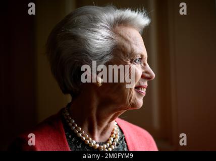 Prinzessin Benedikte feiert am 29. 2019. April ihren 75.. Geburtstag. Für den Anlass wurden neue Porträts von ihr in ihrer Wohnung im Schloss Amalienborg aufgenommen. Fotografiert am 24.. April Stockfoto