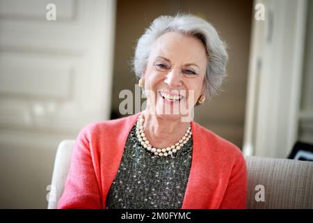 Prinzessin Benedikte feiert am 29. 2019. April ihren 75.. Geburtstag. Für den Anlass wurden neue Porträts von ihr in ihrer Wohnung im Schloss Amalienborg aufgenommen. Fotografiert am 24.. April Stockfoto