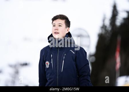 Fotos der Familie Kronprinz der Schultag der Kinder beginnt an der Lemania-Verbier International School in Verbier, Schweiz. Die Kinder des Kronprinzen-Paares Königliche Hoheiten Prinz Christian, Prinzessin Isabella, Prinz Vincent und Prinzessin Josephine beginnen am Montag, den 6. Januar 2020, ein 12-wöchiges Schulprogramm an der Lemania-Verbier International School in der Schweiz. Hinweis: Die Verteilung über Newswire erfolgt nur in Dänemark. Der internationale Vertrieb erfolgt auf provisionsbasis. Stockfoto