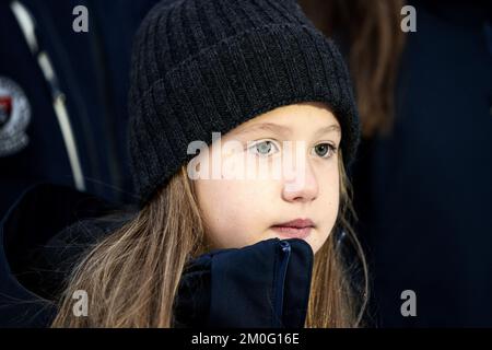 Fotos der Familie Kronprinz der Schultag der Kinder beginnt an der Lemania-Verbier International School in Verbier, Schweiz. Die Kinder des Kronprinzen-Paares Königliche Hoheiten Prinz Christian, Prinzessin Isabella, Prinz Vincent und Prinzessin Josephine beginnen am Montag, den 6. Januar 2020, ein 12-wöchiges Schulprogramm an der Lemania-Verbier International School in der Schweiz. Hinweis: Die Verteilung über Newswire erfolgt nur in Dänemark. Der internationale Vertrieb erfolgt auf provisionsbasis. Stockfoto