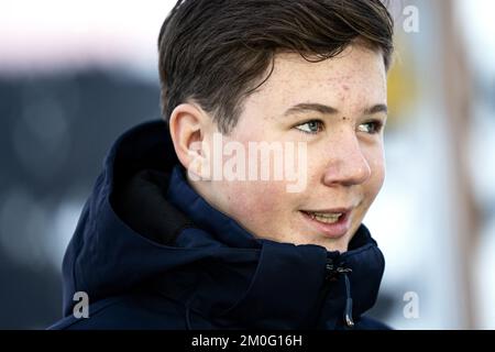 Fotos der Familie Kronprinz der Schultag der Kinder beginnt an der Lemania-Verbier International School in Verbier, Schweiz. Die Kinder des Kronprinzen-Paares Königliche Hoheiten Prinz Christian, Prinzessin Isabella, Prinz Vincent und Prinzessin Josephine beginnen am Montag, den 6. Januar 2020, ein 12-wöchiges Schulprogramm an der Lemania-Verbier International School in der Schweiz. Hinweis: Die Verteilung über Newswire erfolgt nur in Dänemark. Der internationale Vertrieb erfolgt auf provisionsbasis. Stockfoto