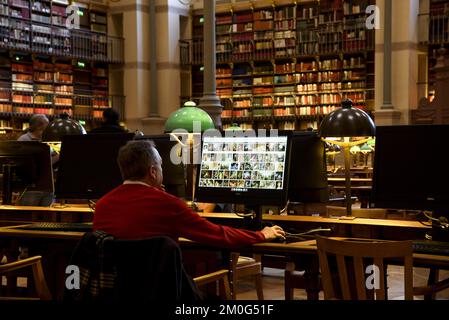 Frankreich. Paris (75) 2.. Arrondissement. Nationalbibliothek Frankreichs (BNF). Richelieu-Website. Labrouste Zimmer (Räume renoviert von Virginie Bregal an Stockfoto