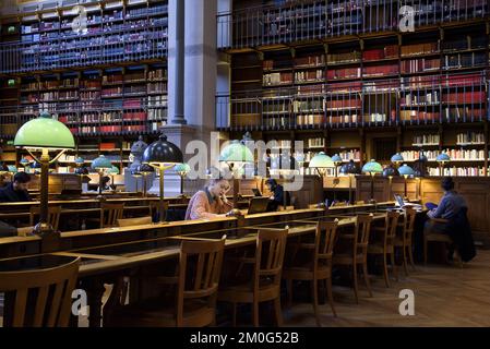 Frankreich. Paris (75) 2.. Arrondissement. Nationalbibliothek Frankreichs (BNF). Richelieu-Website. Labrouste Zimmer (Räume renoviert von Virginie Bregal an Stockfoto