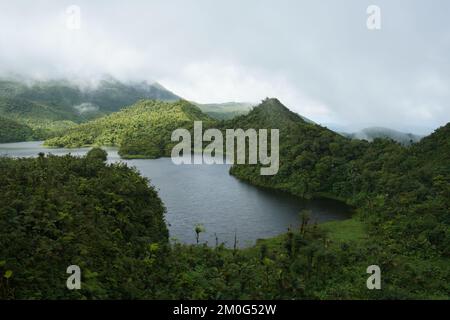 Der Süßwassersee, Morne Trois Pitons National Park (UNESCO-Weltkulturerbe), Dominica Stockfoto