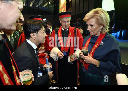 Tokio, Japan, 06/12/2022, Prinzessin Astrid von Belgien, Foto anlässlich der Eröffnung des belgischen Bierwochenendes 2022, in Tokio anlässlich der belgischen Wirtschaftsmission in Japan, Dienstag, 06. Dezember 2022. Eine Delegation der Prinzessin und verschiedener Minister wird Tokio, Nagoya, Osaka und Kyoto besuchen. BELGA FOTO ERIC LALMAND Stockfoto