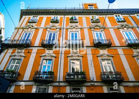 Der Palazzo Carafa di Maddaloni in der Via Toledo ist ein Palast bemerkenswerter Architektur in Neapel, Italien Stockfoto