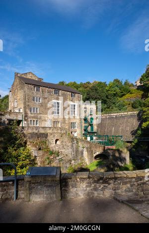 Torr Vale Mill im Torrs Riverside Park, New Mills, Derbyshire, England. Stockfoto