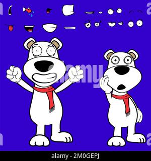 Kawaii-Ausdrücke von fröhlichen Eisbären im Vektorformat Stock Vektor