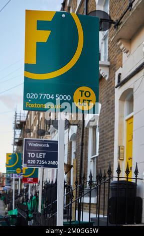 Immobilien zu vermieten, London Stockfoto