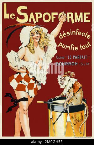 Le Sapoforme désinfecte von Henry Gerbault (1863-1930). Poster wurde 1910 in Frankreich veröffentlicht. Stockfoto