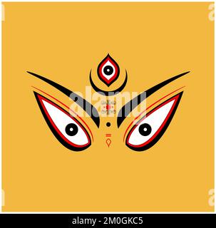 Lord Durga Gesichtsbild. Symbol für Shakti-Gesicht. Stockfoto