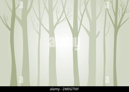 Waldhintergrund mit Baumstamm-Silhouetten. Stock Vektor