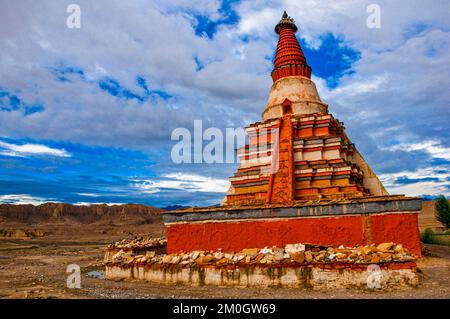 Stupa im Königreich Guge, Westtibet, Asien Stockfoto