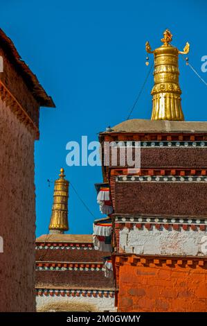 Kloster Tashilhunpo, Shigatse, Tibet, Asien Stockfoto