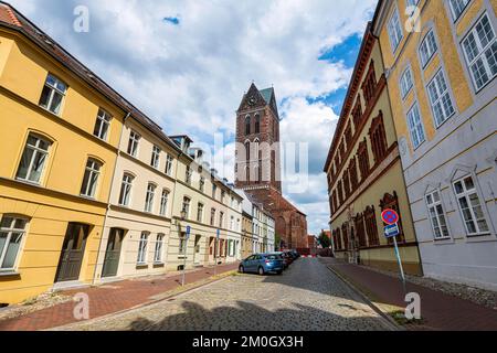 Altstadt des UNESCO-Weltkulturerbes Hansestadt Wismar, Deutschland, Europa Stockfoto