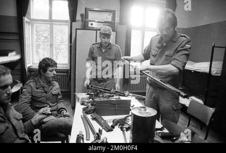 Der Alltag der Rekruten der Bundeswehr in einer Kaserne am 26.05.1976 in Hemer, Deutschland, Europa Stockfoto