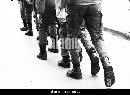 Der Alltag der Rekruten der Bundeswehr in einer Kaserne am 26.05.1976 in Hemer, Deutschland, Europa Stockfoto