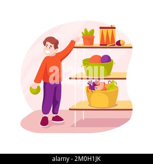 Spielzeuge aufräumen isolierte Cartoon-Vektorbilder. Stock Vektor