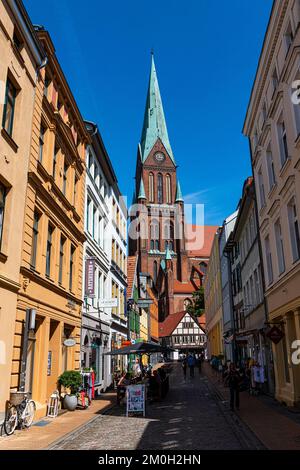 Schweriner Altstadt mit Dom, Mecklenburg-Vorpommern, Deutschland, Europa Stockfoto