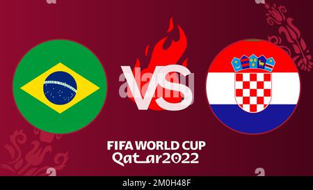 Fußballspiel Brasilien gegen Kroatien FIFA Fußball-Weltmeisterschaft Katar 2022, Brasilien gegen Kroatien, Eriwan, Armenien - 2022. Dezember 06 Stockfoto