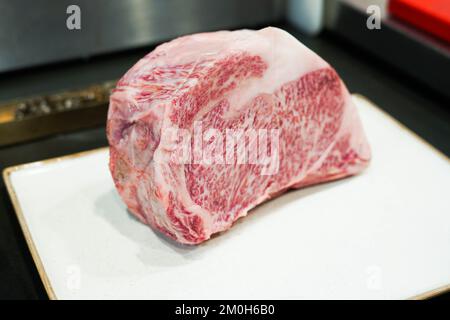 Ein Stück Wagyu-Rindfleisch aus der Stadt Kobe Stockfoto