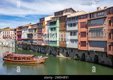 Frankreich, Tarn, Castres, die Häuser am Fluss Agout Stockfoto