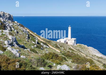 Italien, Apulien, Otranto, Kap Otranto, Faro di Punta Palascia Stockfoto