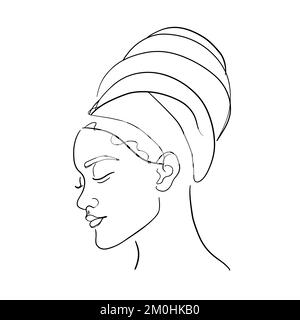 Wunderschöne Kunstwerke afrikanischer Frauen in abstraktem minimalistischem, modernem Stil Stock Vektor