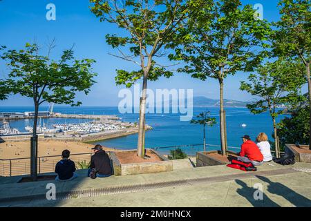 Spanien, Provinz Gipuzkoa, Getaria, Bühne auf dem Camino del Norte, spanische Pilgerroute nach Santiago de Compostela, ein UNESCO-Weltkulturerbe Stockfoto