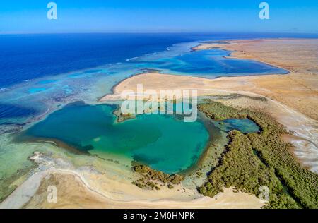Egypte, Sina?, Sharm-el-sheikh, Nabq Schutzgebiet (Luftaufnahme) Stockfoto