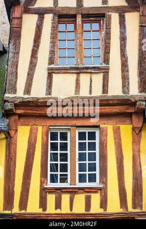 Frankreich, Ille-et-Vilaine, Fougeres, mittelalterliches Viertel in der unteren Stadt, Marchix-Platz, Fachwerkhäuser des 15.. Und 16.. Jahrhunderts Stockfoto