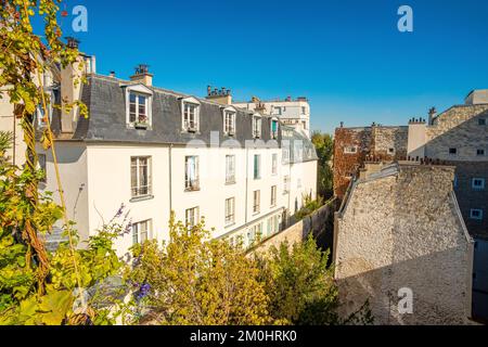 Frankreich, Paris, Überbleibsel der Einhausung von Philippe Auguste zwischen Clovis und Descartes Straße Stockfoto