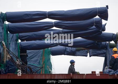 Gdynia, Polen. 6.. Dezember 2022 Ankunft der ersten Südkoreas K9 Thunder-Revolverhelden für die polnischen Streitkräfte © Wojciech Strozyk / Alamy Live News Stockfoto