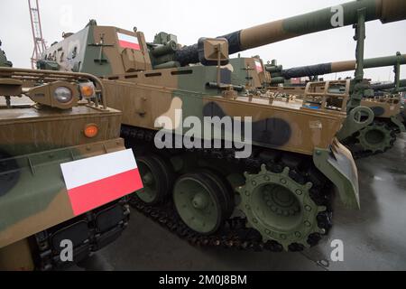 Gdynia, Polen. 6.. Dezember 2022 Ankunft der ersten Südkoreas K9 Thunder-Revolverhelden für die polnischen Streitkräfte © Wojciech Strozyk / Alamy Live News Stockfoto