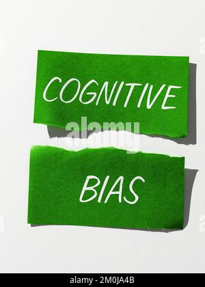 Konzeptionelle Bildunterschrift kognitive Vorurteile. Betriebswirtschaftliche Ubersicht psychische Behandlung psychischer Störungen Stockfoto