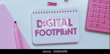 Inspiration mit Digital Footprint. Konzept bedeutet, dass digitale Technologie zur Steuerung des Fertigungsprozesses verwendet wird Stockfoto