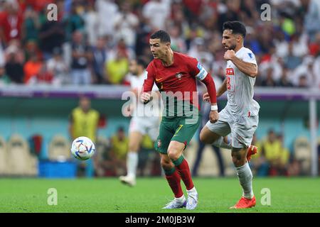 Lusail City, Katar. 06.. Dezember 2022. LUSAIL CITY, KATAR - DEZEMBER 06: Cristiano Ronaldo während der FIFA-Weltmeisterschaft Katar 2022. Runde des 16-Spiels zwischen Portugal und der Schweiz am 6. Dezember 2022 im Lusail Stadium in Lusail City, Katar. (Foto: Pawel Andrachiewicz/PressFocus/Sipa USA) Guthaben: SIPA USA/Alamy Live News Stockfoto