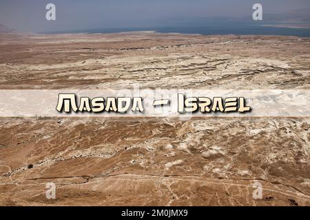 Masada ist eine Festung in Israel, die die Ruinen der letzten Festung des Königreichs Israel umgibt, bevor sie von den Römern vollständig zerstört wurde. Stockfoto